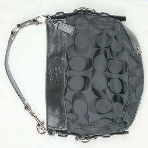 Coach purse black  Light blue inside